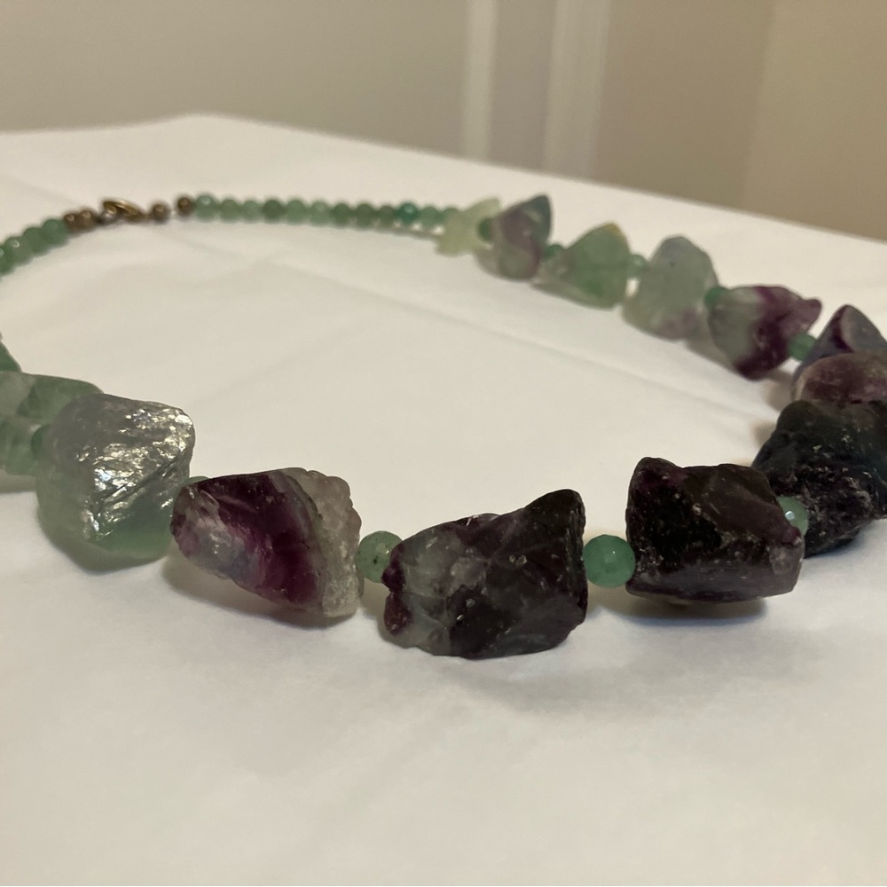 Elegant Multicolor Stone Necklace / Flourite Stone